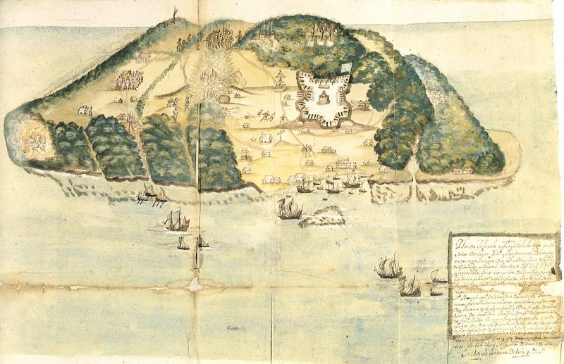 La isla de la Tortuga, mapa del siglo XVII