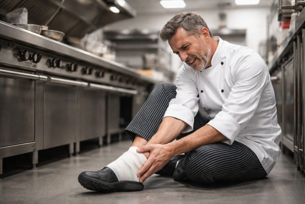 Lesión de tobillo de un cocinero lleva a incapacidad