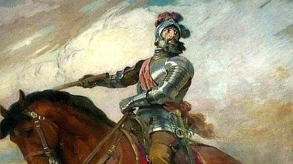 Hernán Cortés dirigiendo a sus hombres