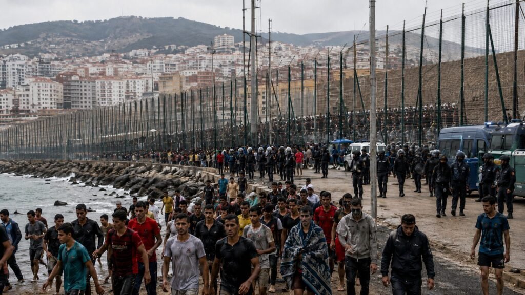 Crisis migratoria Ceuta | Imagen creada con IA generativa