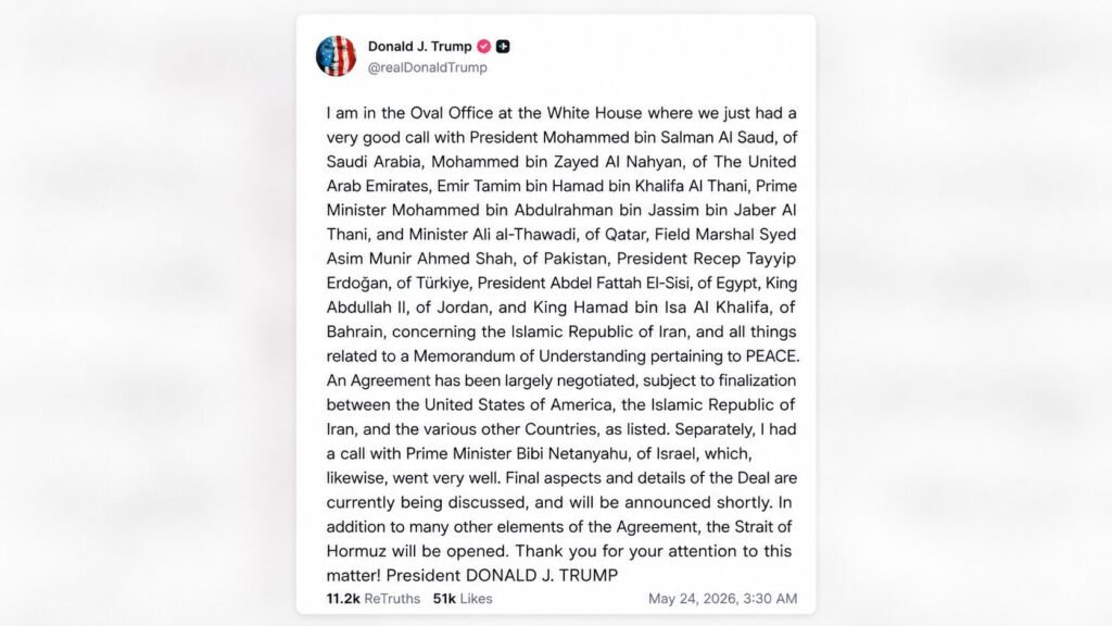 Publicación de Donald Trump
