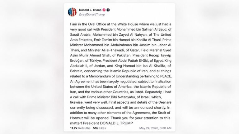 Publicación de Donald Trump