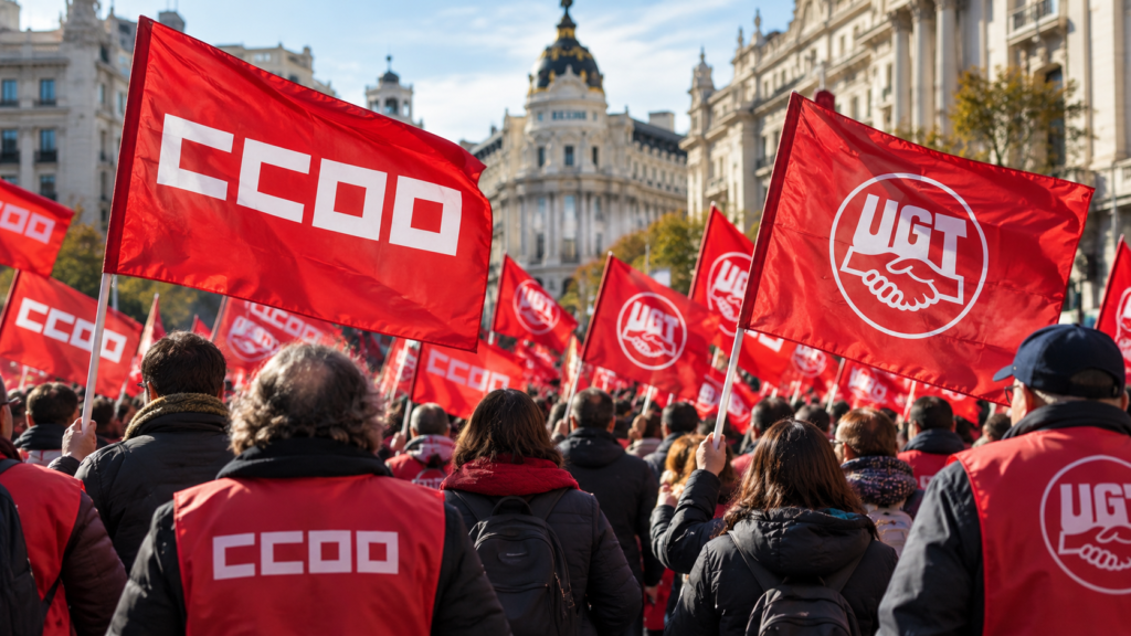 Manifestación sindical en huelga general