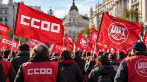 Manifestación sindical en huelga general